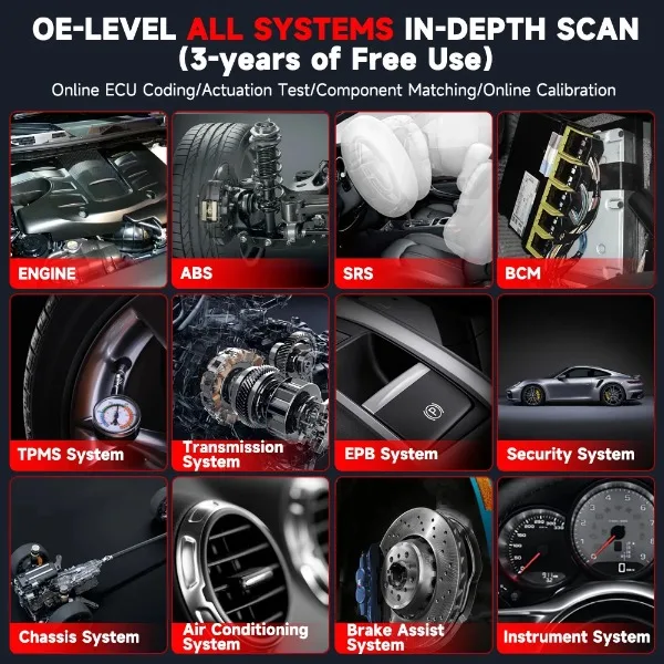 ANCEL DS300 ob d 2 الماسح الضوئي ob d2 أداة تشخيص السيارات ثنائية الاتجاه اختبار قارئ رمز المحرك IMMO مفتاح البرمجة أيضًا