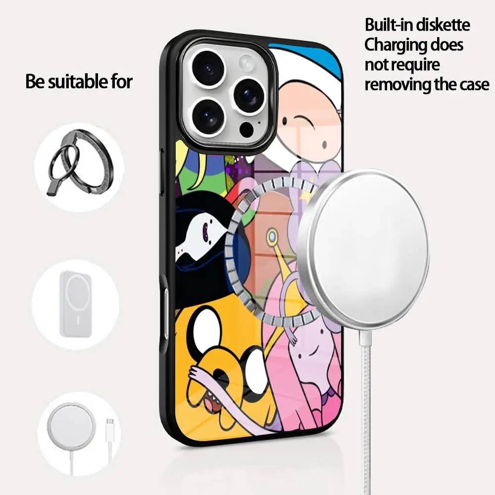 

Time A- Adventure Phone Case For IPhone 16 15 14 13 12 11 Pro Max Plus Mini Magsafe Mirror Wireless Magnetic Cover
