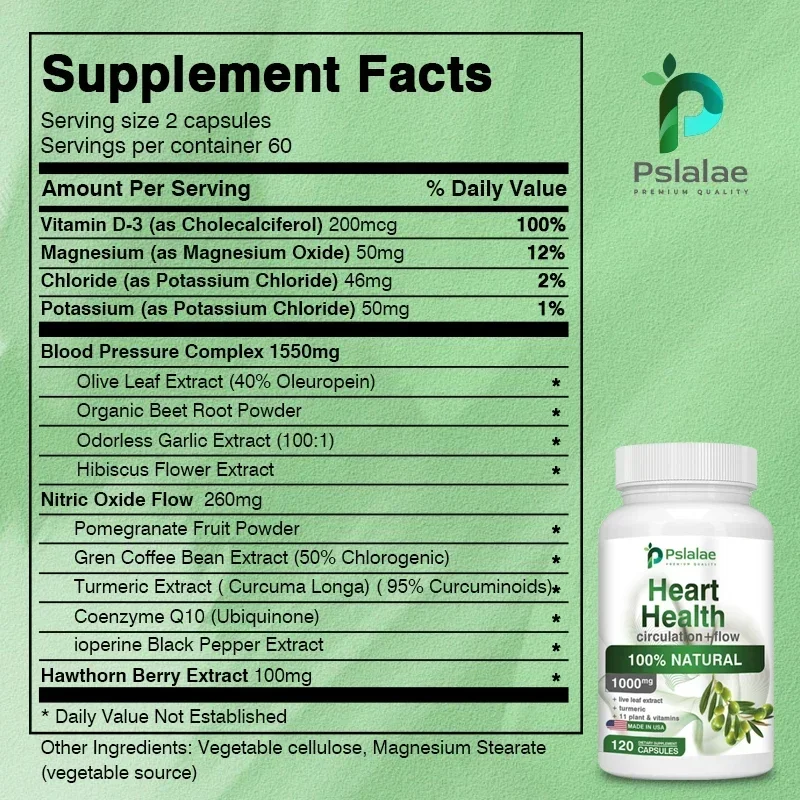 Heart Health Capsule - Supports Healthy Blood Circulation and Heart Function, and Helps Lower Cholesterol and Blood Pressure
