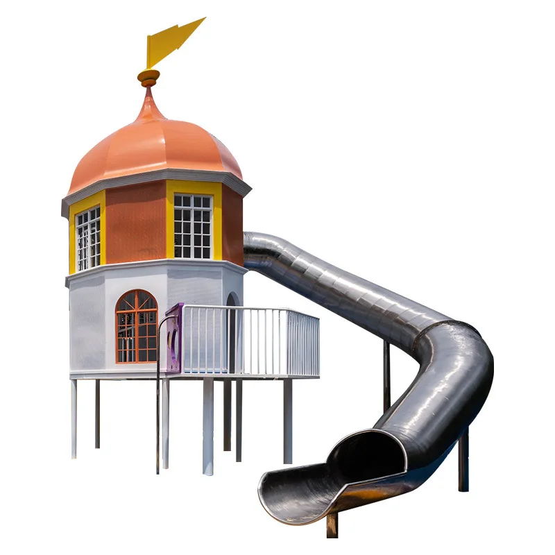 Outdoor large stainless steel slide Children-friendly park Community scenic area No power play