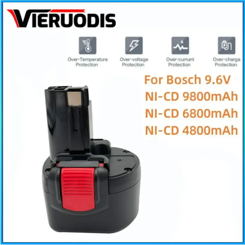 

For Bosch 9.6V 4.8AH 6.8AH 9.8AH Rechargeable Ni-MH Battery BAT048 BAT100 BAT119 BH984 BPT1041 GSR GDR Power Tools Battery