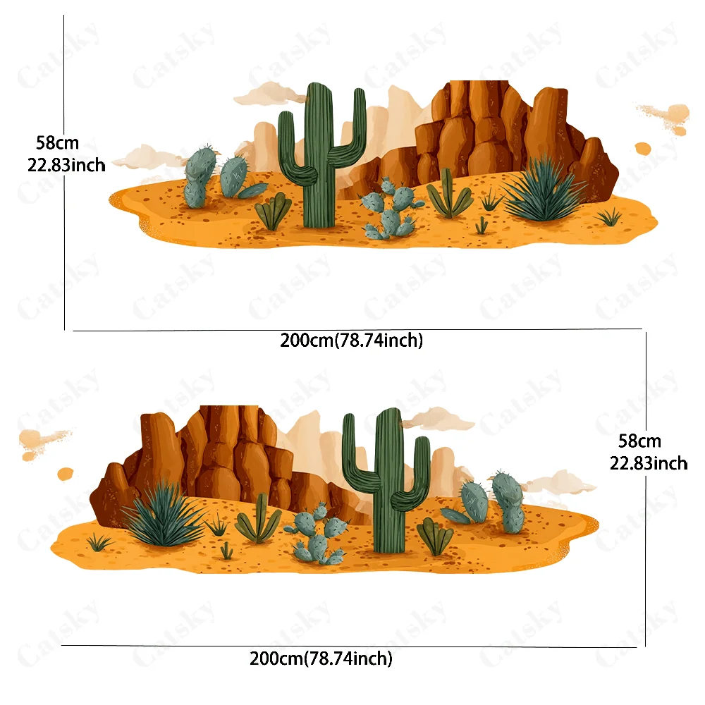 Desert Cactus Pattern Stickers - Car Body Side Decals Decoration (Universal Fit for All Cars) car vinyl wraps