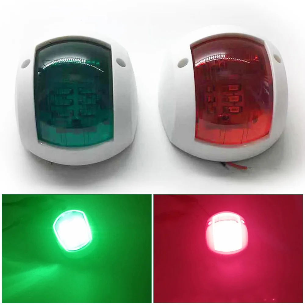 1Pair Red Green LED Marine Navigation Light 12V 24V Boat Bow Light Marine Boat Singnal Light, for Pontoon, Skeeter Skiff