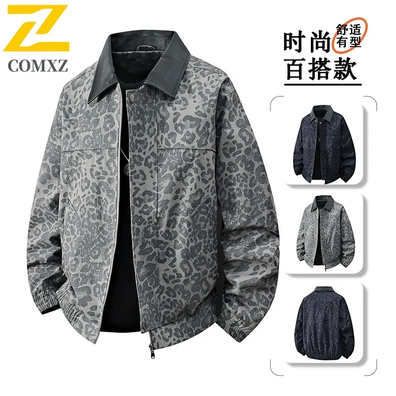 

COMXZ Men Jacket 2025 Lightweight Breathable High Fashion Baggy Jacket With Stand Collar Autumn Streetwear Thin Outerwear