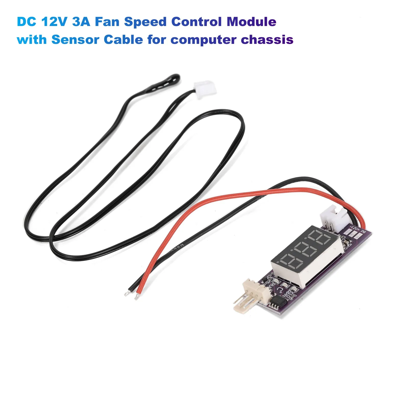 DC 12V 3A Fan Speed Control Module with Sensor Cable for computer chassis, CPU and many server 4-wire Fans