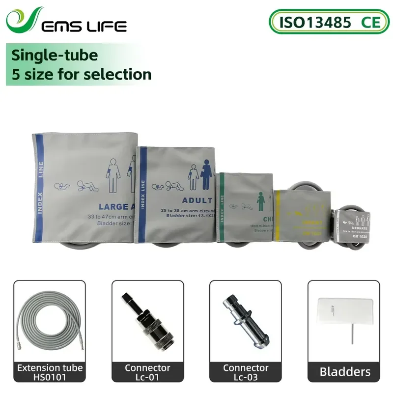 

EMSLIFE Pressure Cuff Child Adult Infant Neonate Arm Size CM-01 Patient EOS Disinfecting CE Certified Class I