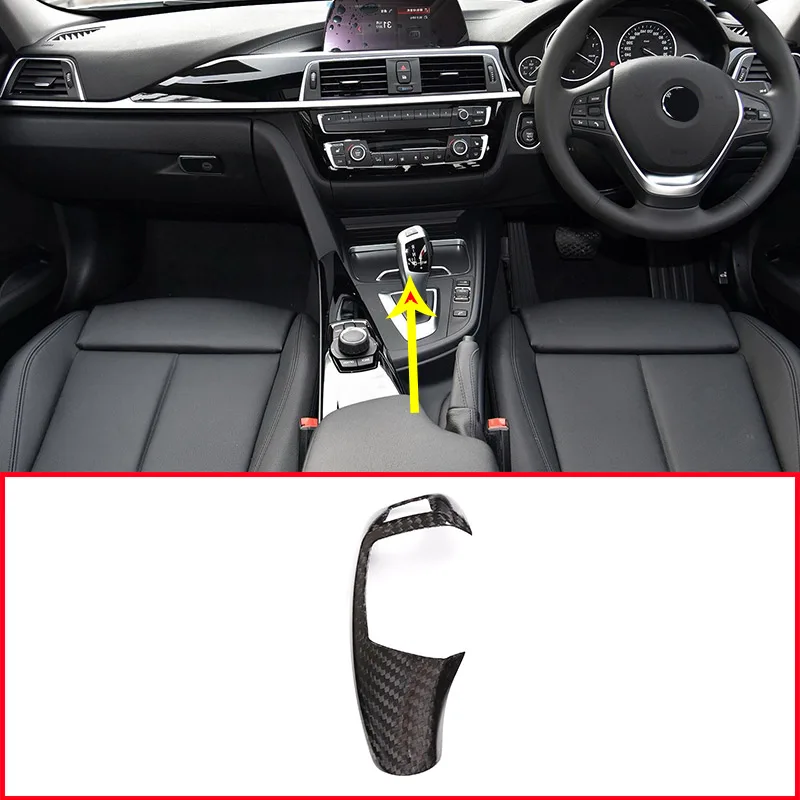 

Right Hand Drive Real Carbon Fiber For BMW F20 F30 F31 F34 X5 F15 X6 F16 X3 F25 X4 F26 F10 Car Gear Shift Head Trim RHD