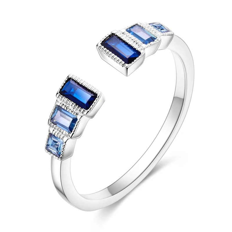 

Original 925 Sterling Silver Ring Sparking Small Sugar Cube Open Rings For Women Girls Jewelry Birthday Anniversary Gifts