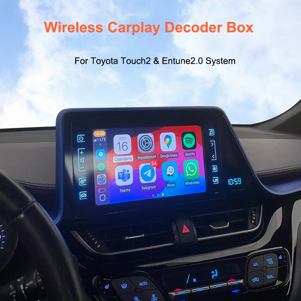 Bonroad Wireless Carplay Android Auto Decoder For TOYOTA Touch2 Entune2.0 Highlander Tundra Sienna Prius Yaris Camry CHR Module – Detail 1