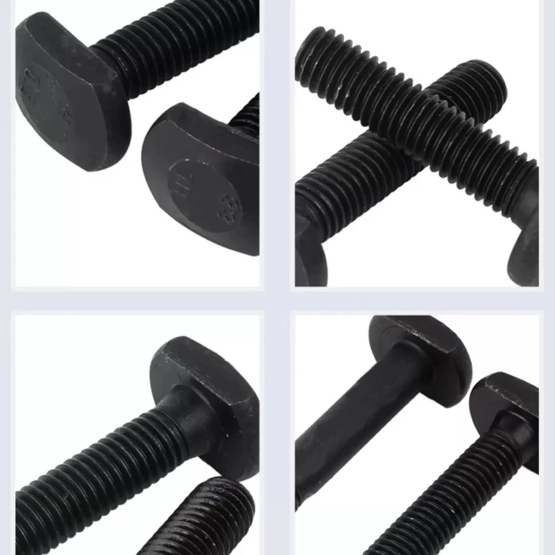 M8 M10 M12 GB37 الصف 8.8 الأسود الكربون الصلب T شكل لكمة آلة طحن المسمار الخيوط قضيب لقط غطاء الترباس كامل/نصف الموضوع