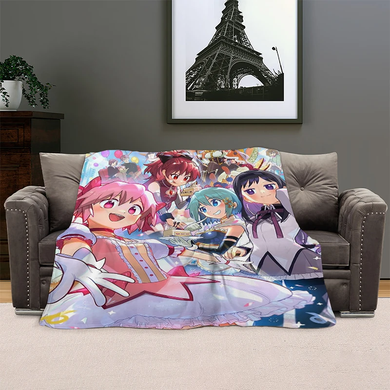 

Flannel Blanket Sofa Winter Madoka Magica Microfiber Bedding Warm Bed Fleece Camping Custom Nap Fluffy Soft Blankets King Size