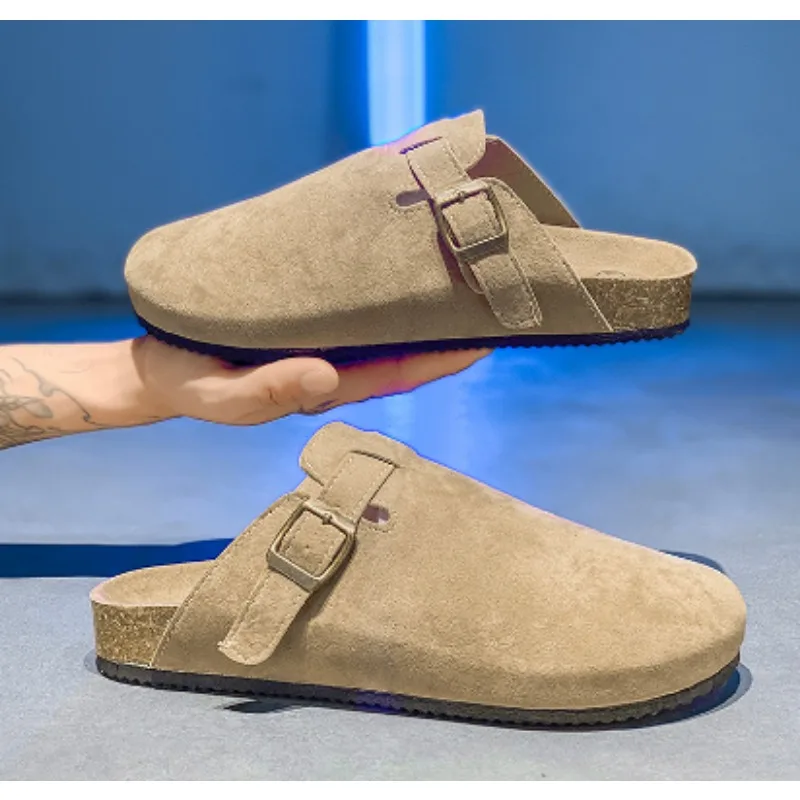 شباشب Shevalues الكلاسيكية من الفلين للنساء والرجال صنادل ناعمة من جلد الغزال مع دعم قوس شرائح شاطئ عصرية للمنزل والرجال البغال