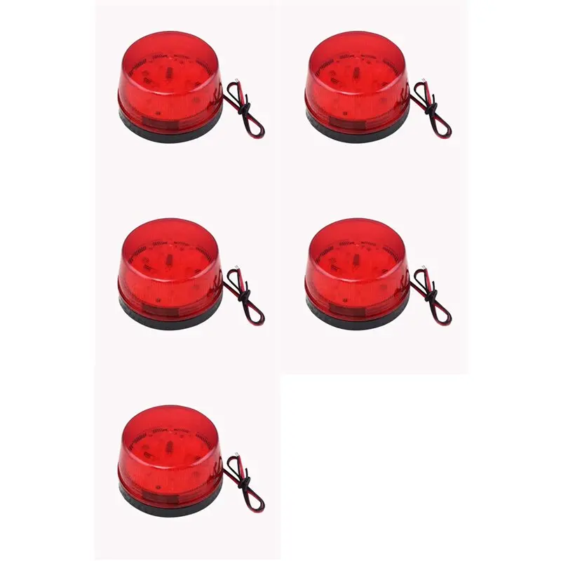 5X 12V Alarm Led Flashing Strobe Light For Home Security Alarm System Red