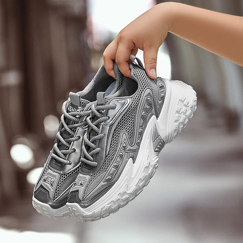 Thick Sole Men Chunky Sneakers Outdoor Wear-resistant Male Trends 2025 New Mens Casual Shoes Fashion Comfort Anti Slip Vulcanize