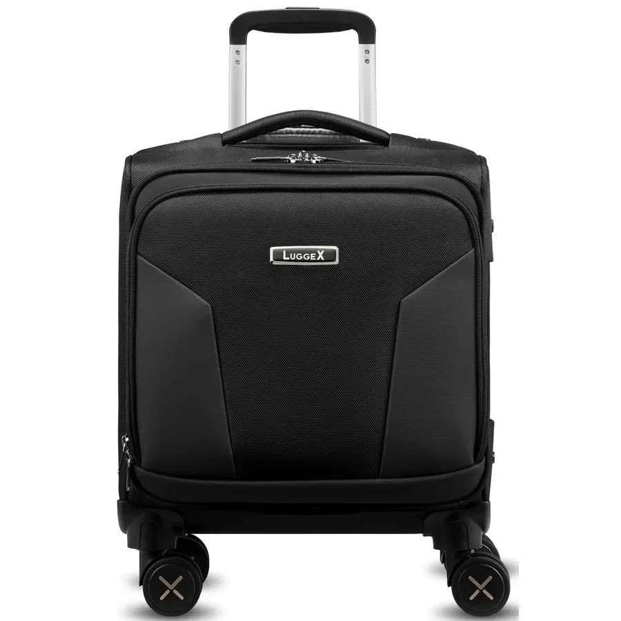 

Carry On Luggage with Wheels Soft Sided Small Suitcase Underseat Luggage with Front Open Design 15 Inch, Black