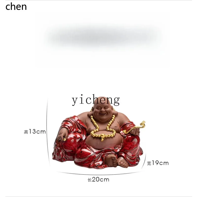 FX-1    Maitreya Buddha Ornament Big Belly Laughing Buddha Statue Home Living Room Lucky Crafts view 3