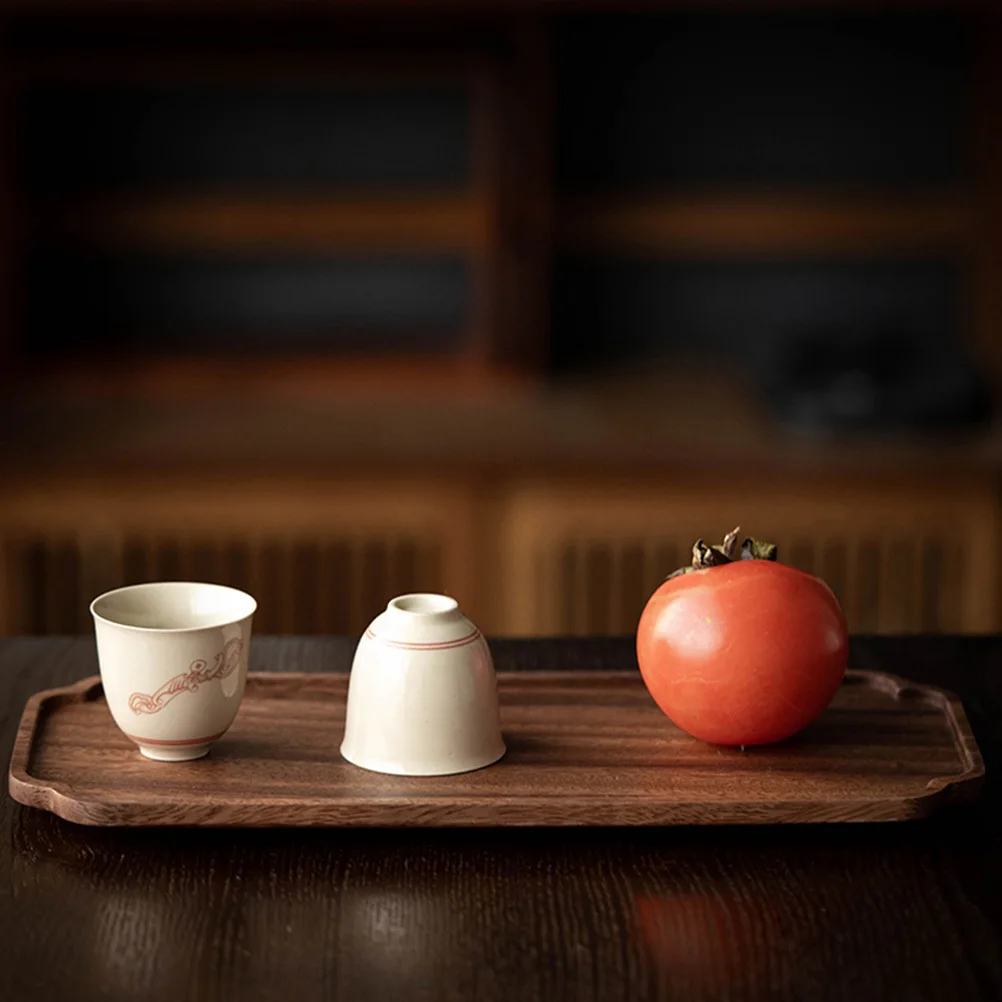 

Wood Serving Tray Premium Multi-Functional Food Storage Plate Smooth Glossy Finish for Cake Bread Snack Fruit Dessert Display