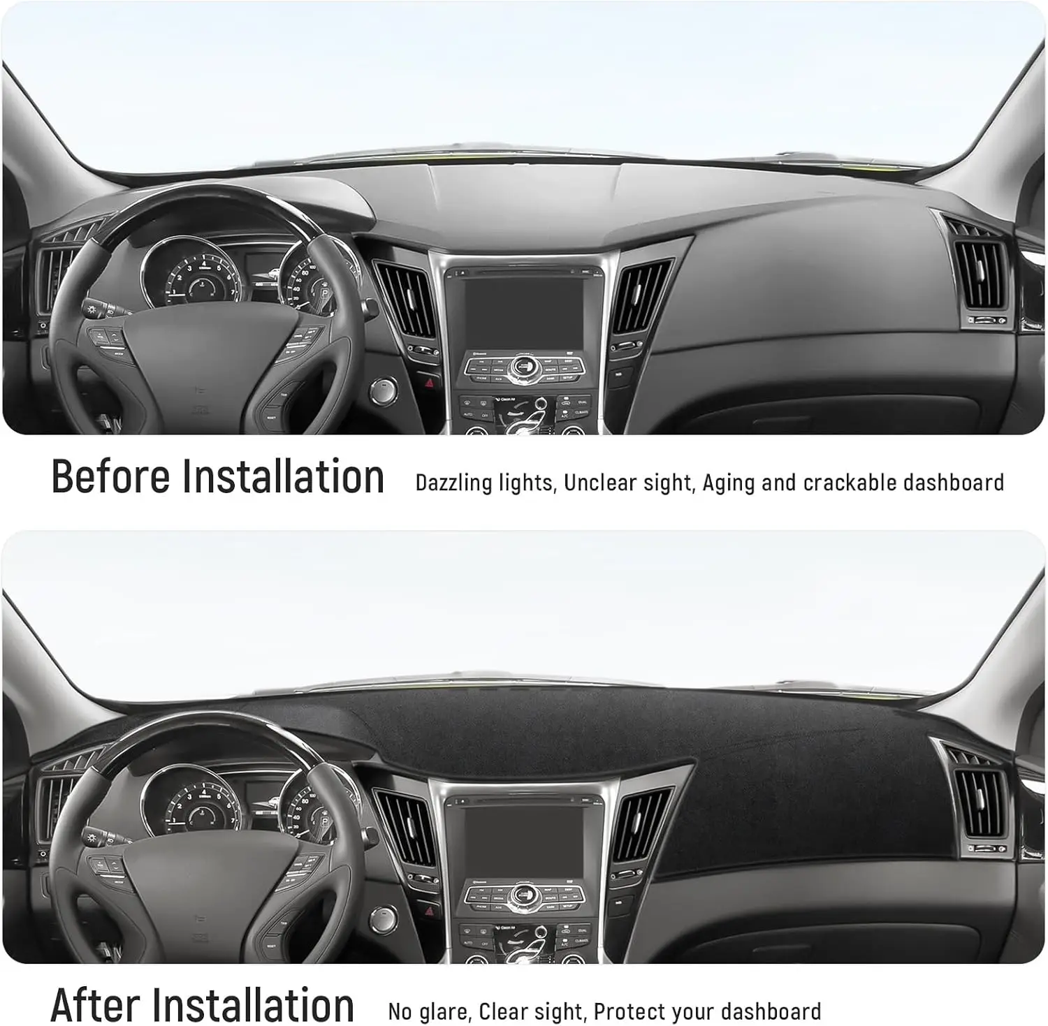 Dash Cover For Hyundai Sonata 2014 2011 Accessories Flannel Dashboard Cover Dash Mat Center Console Cover Sunshield Protector