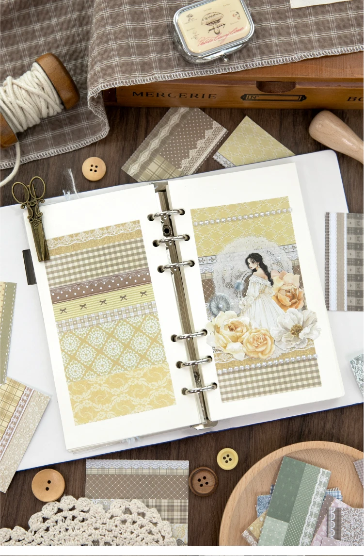 Journal GO 20 Stück Süße Spitzen-Traum-Notizblöcke Scrapbooking Journaling Basis Collage-Materialien Schul- und Bürobedarf Notizblock – Detail 12