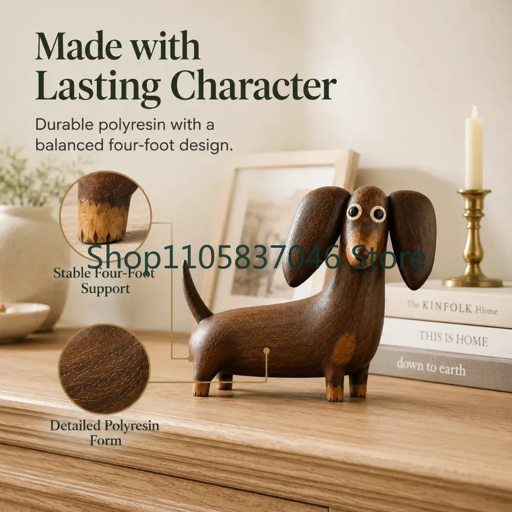 Sausage Dog Statue Resin Craftsmanship Ornament