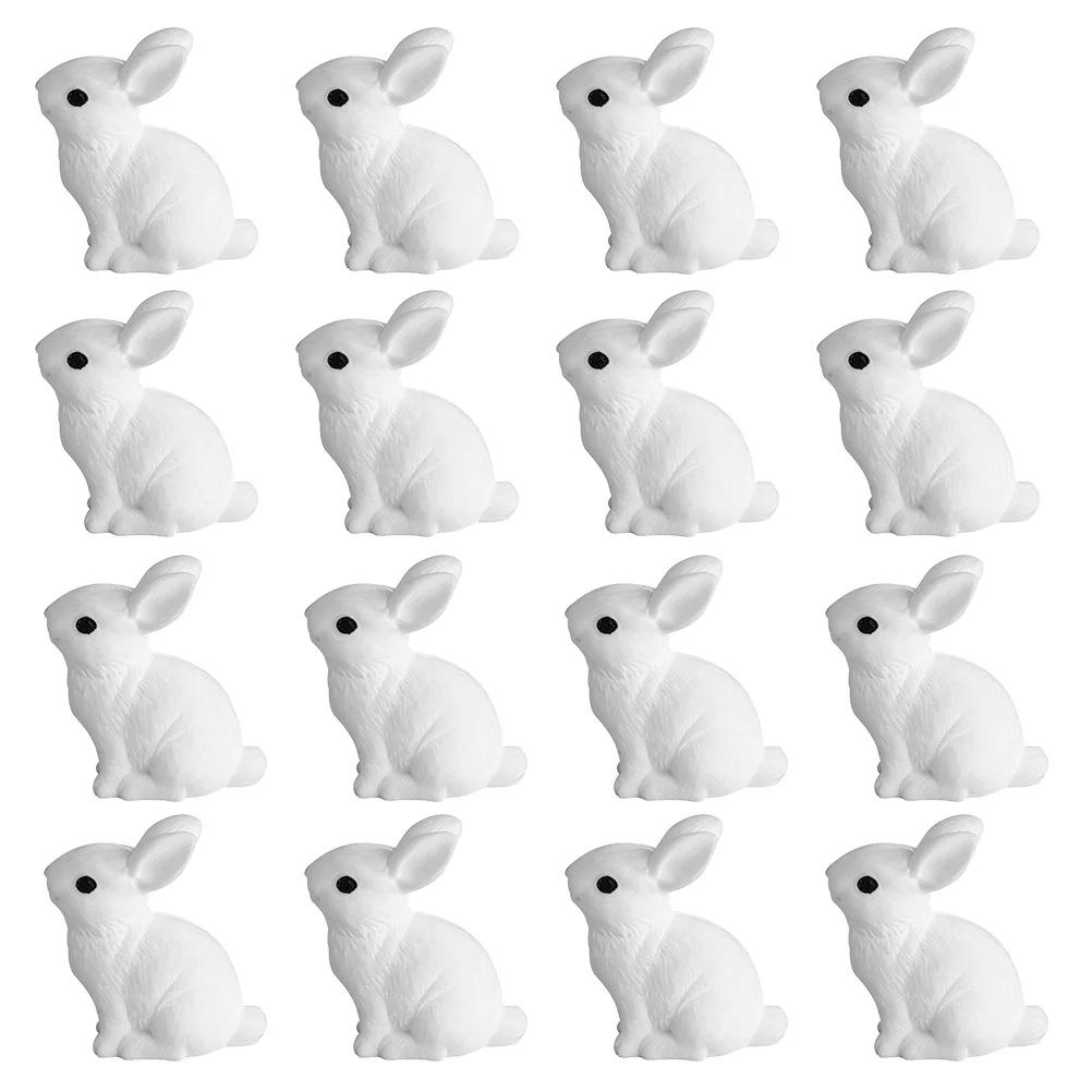 

16Pcs Mini Resin Rabbit Statues Detailed Lightweight Resin Craft Rabbits Perfect Garden Home Decor Micro Landscape Car Ornament