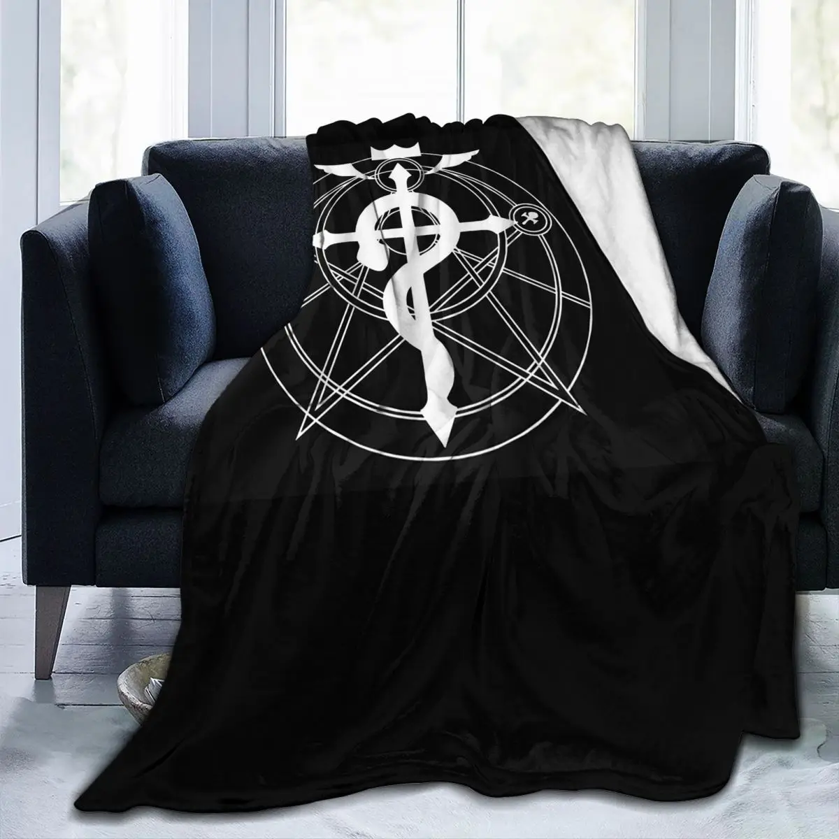 

Цельнометаллическое белое одеяло с алхимиком, фланелевое одеяло для дивана, легкое одеяло для дома, спальни, офиса, покрывало, одеяло