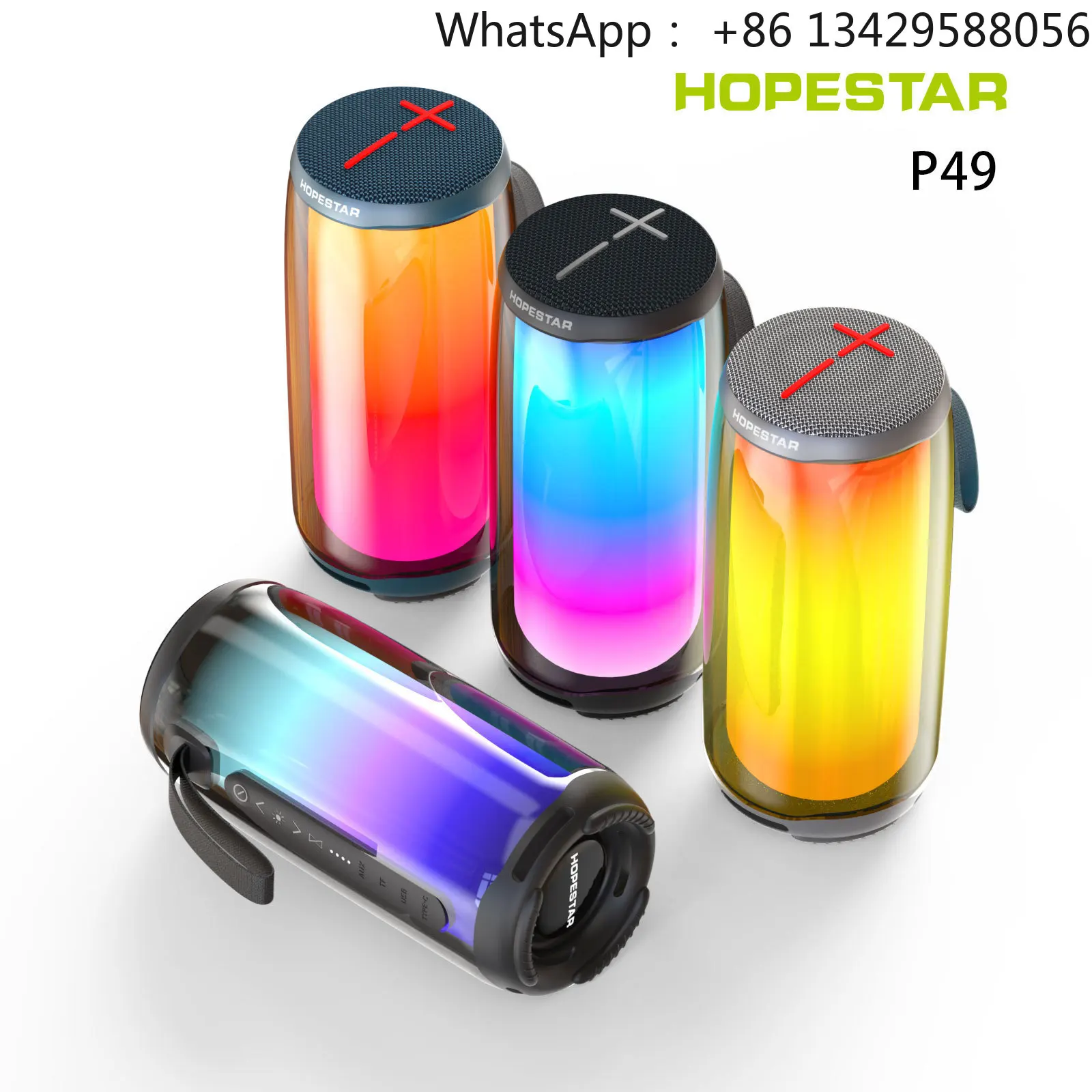 Hopestar 10w P49 Portable RGB Light Wireless for Pocket Speaker Waterproof Home Speaker with Battery Power Source