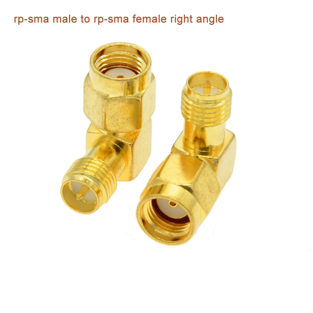 10 PCS/lot SMA to SMA Connector 90 Degree Right Angle RP-SMA Male to RP-SMA Female Adapter for WIFI Antenna / FPV RF Connector