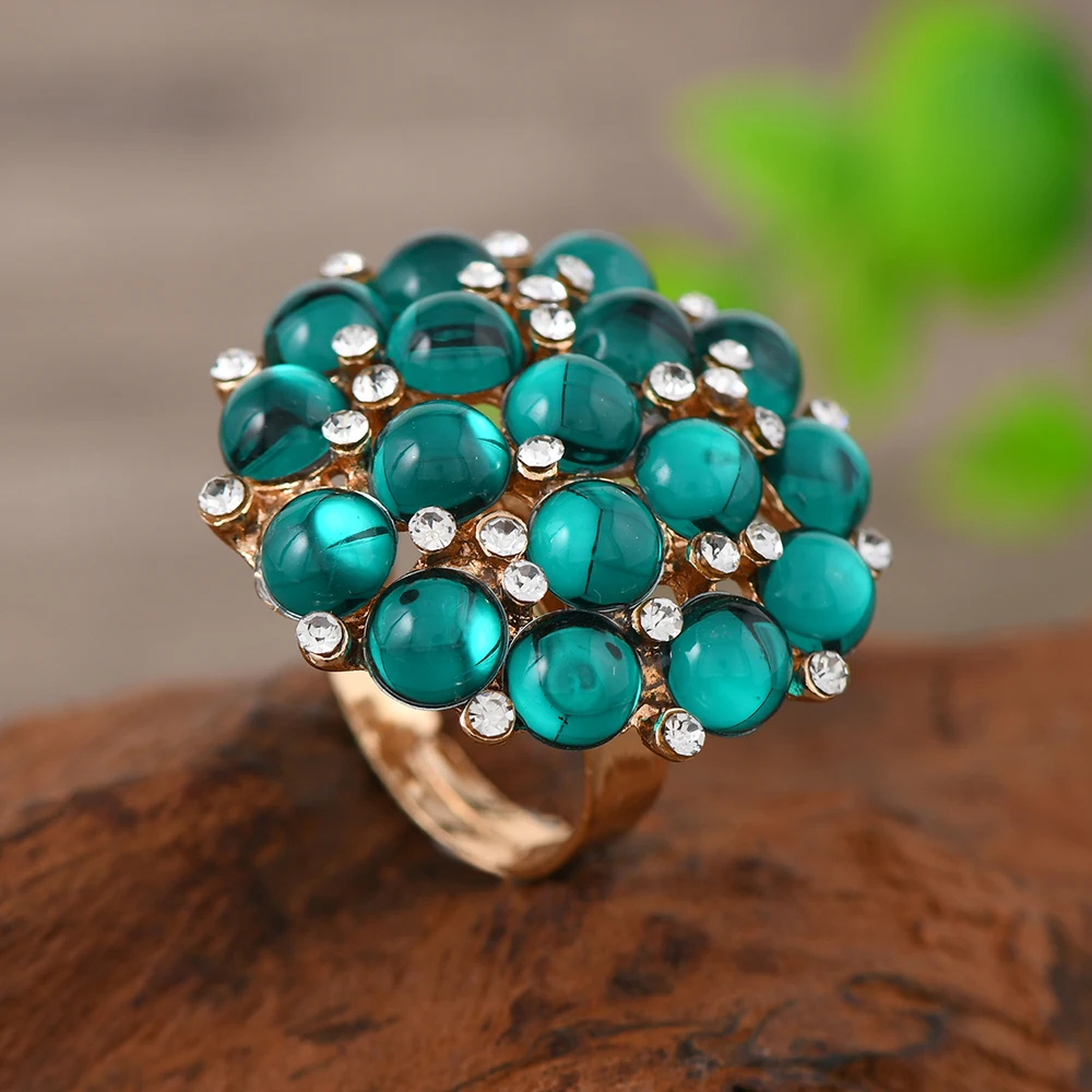 

1 piece women's fashion personality ring, creatively designed round floral open ring, suitable for daily versatile wear and gift