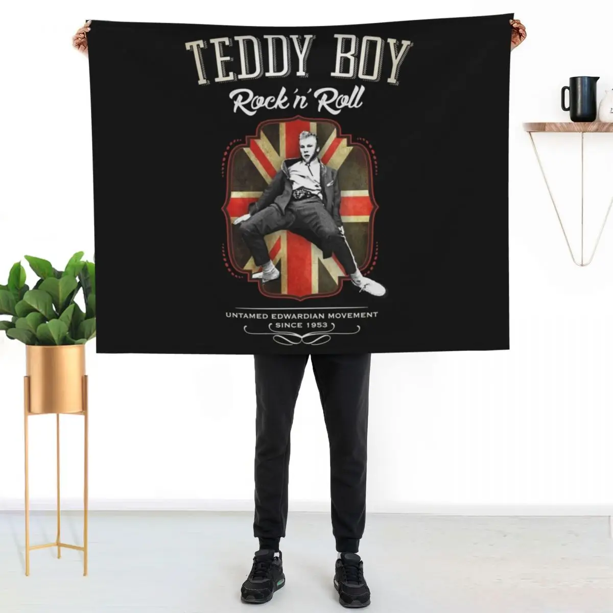TEDDY BOY ROCK&x27;N&x27;ROLL Essential T-Shirt.png Throw Blanket Single Softest Nap Luxury St Flannel Blankets