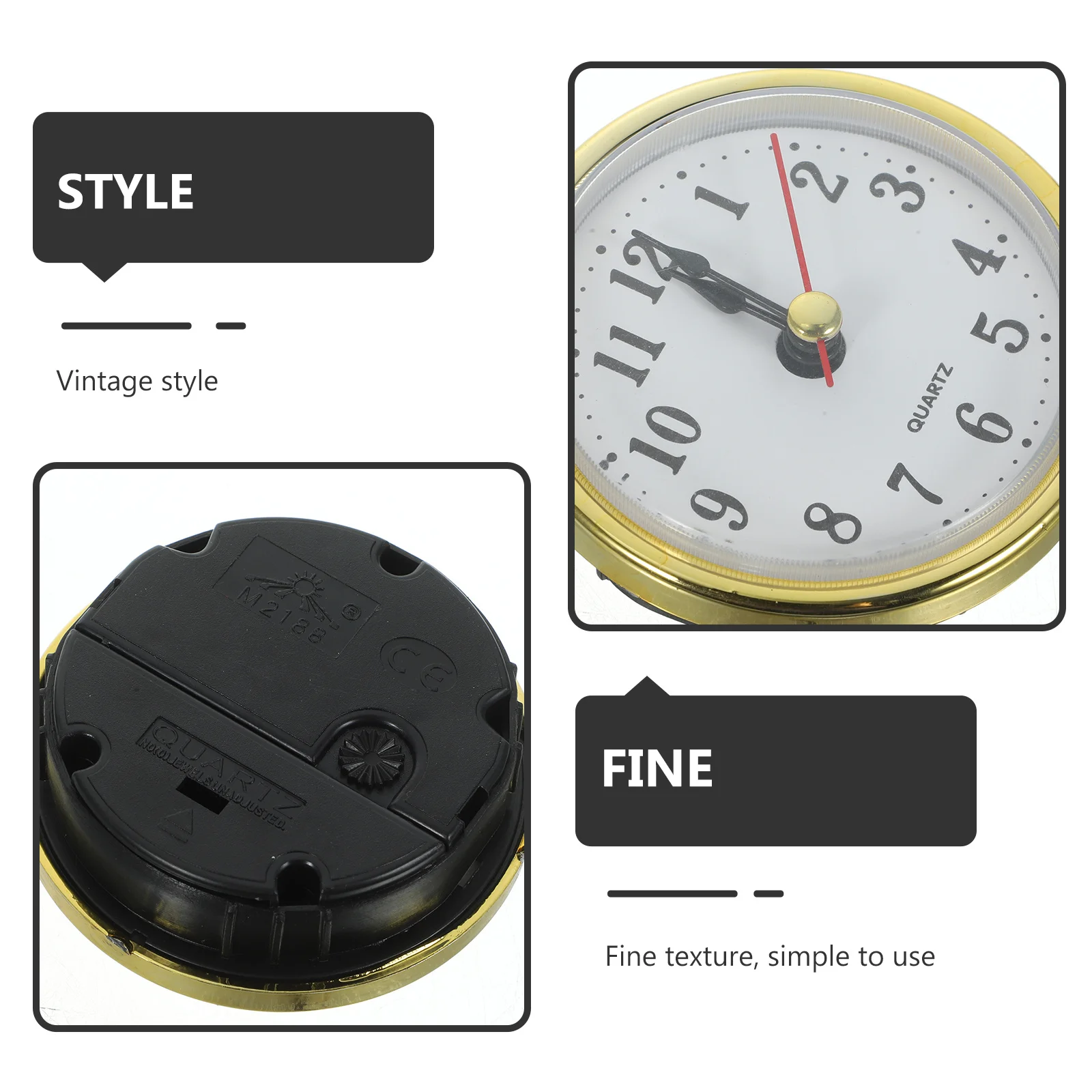 

Quartz Clock Head Insert Round 65mm Silent Movement Replacement for DIY Clockmaking Crafts Home Decor Round Clock Insert