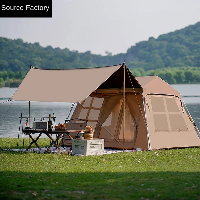 Portable Outdoor Camping Roof Tent Auto-Folding with Thick Oxford Fabric Sun & Rainstorm Protection Overnight Tent