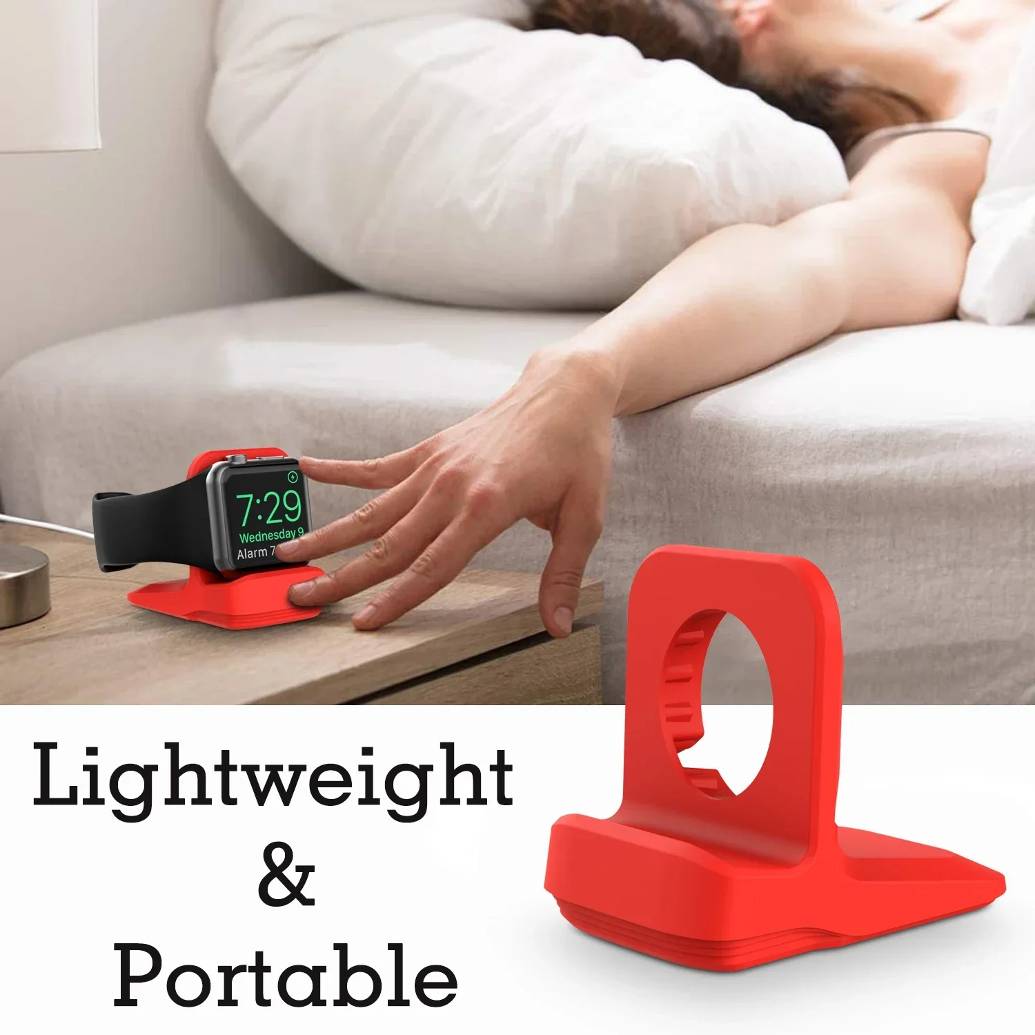 Biurkowy pokrowiec do Apple zegarek ładowarka podstawka Retro do ładowania iWatch 9 8 7 6 5 4 3 2 SE silikonowy uchwyt na stół akcesoria