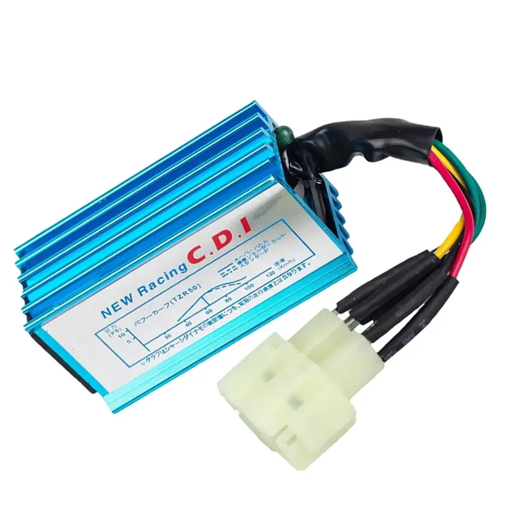 Racing CDI Unit AC 6 Pin Motorcycle CDI Ignition Module Blue for GY6 50CC 125CC ATV Moped High Power Upgrade