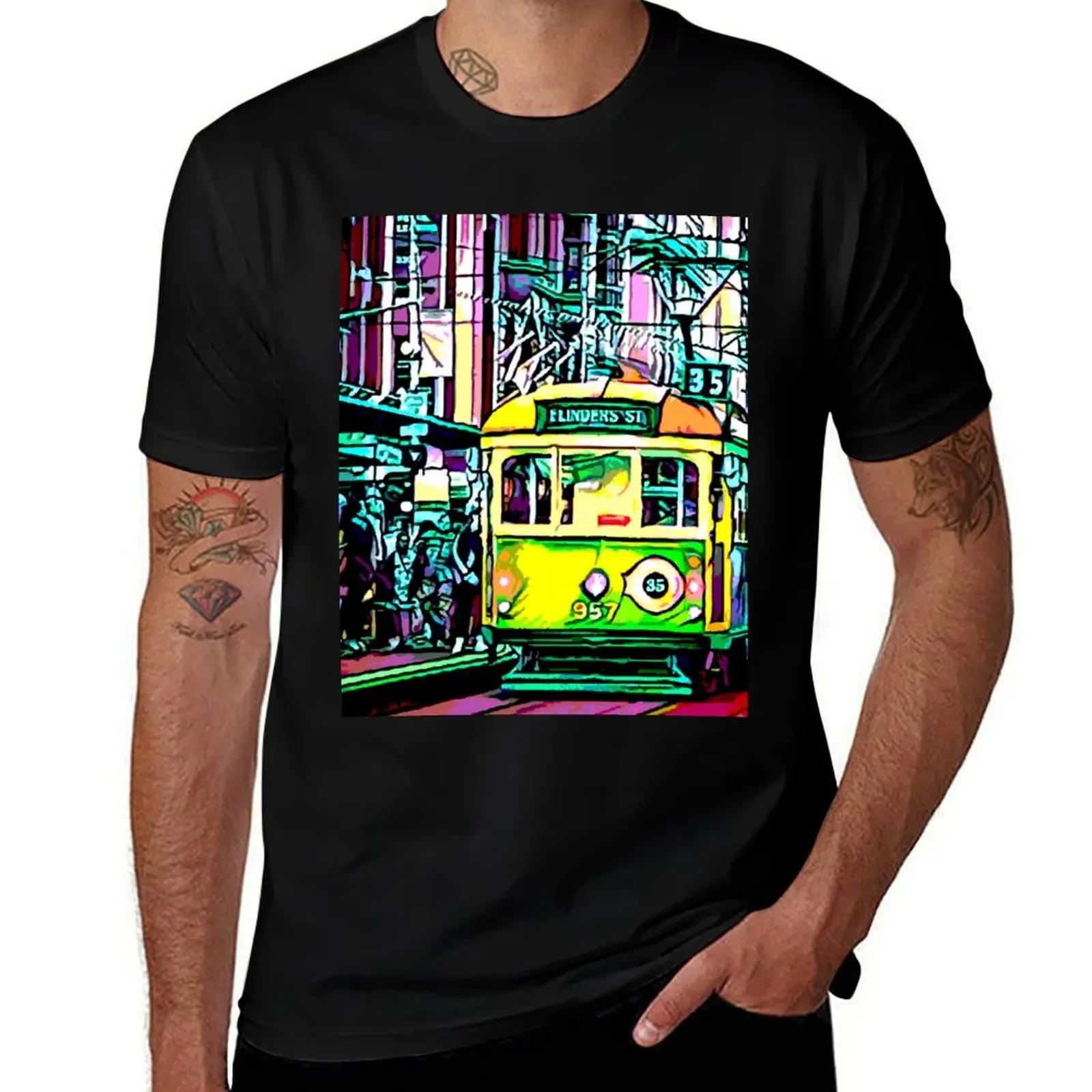 Melbourne Australia Trams T-Shirt cotton t shirts high quality t shirt man cotton t shirt man designer T-shirt