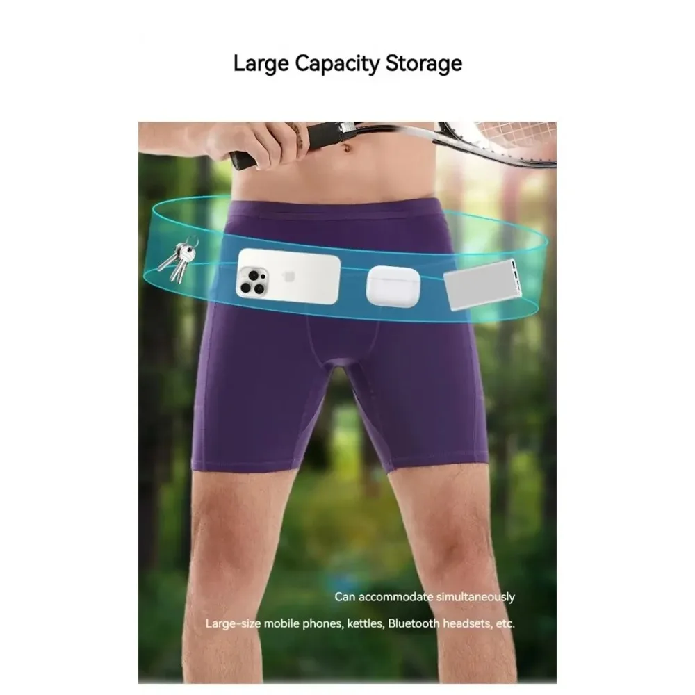Summer New Men's 3.0 Multipocket Compression Shorts Quick Dry Marathon Running Jogging Cycling Fitness Exercise Tight Shorts