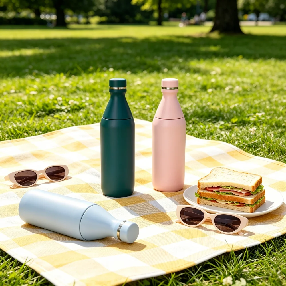 20oz Bowling Cup Stainless Steel Thermos, Unique Design Mug, Small Opening Leak Proof Bottle for Car Cup Holder Hiking Gym