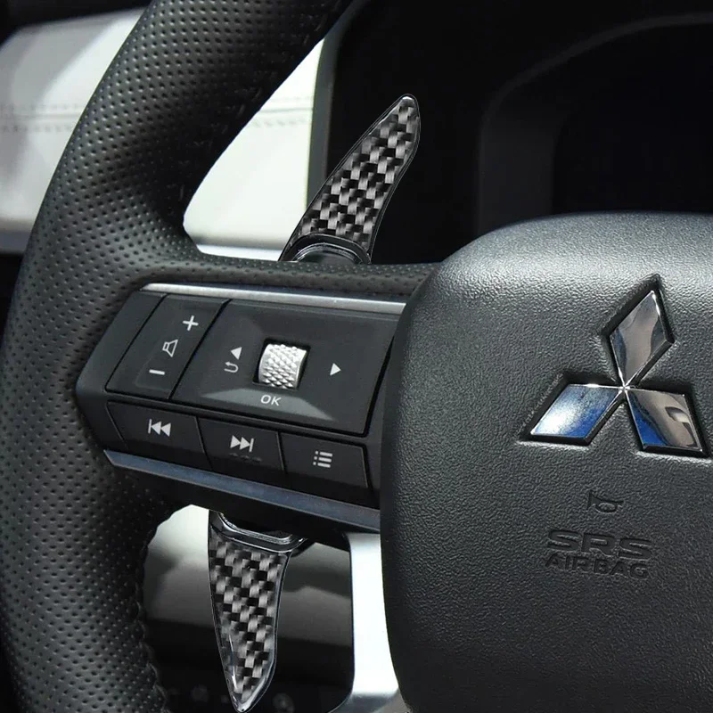 For Mitsubishi Outlander 2012-23 ABS Carbon Fibre Steering Wheel Shift Paddle Extension Interior Accessories