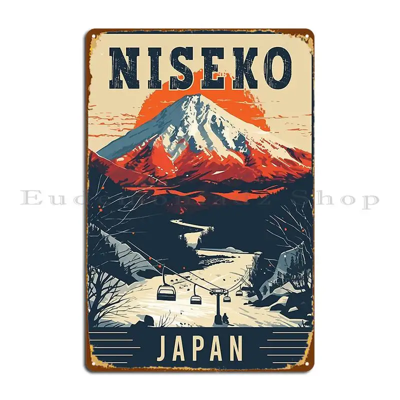 Plaques de décoration de cinéma vintage, paradis d'hiver à Niseko, Japon, art de voyage, affiche en métal, créer une impression, 18 panneaux