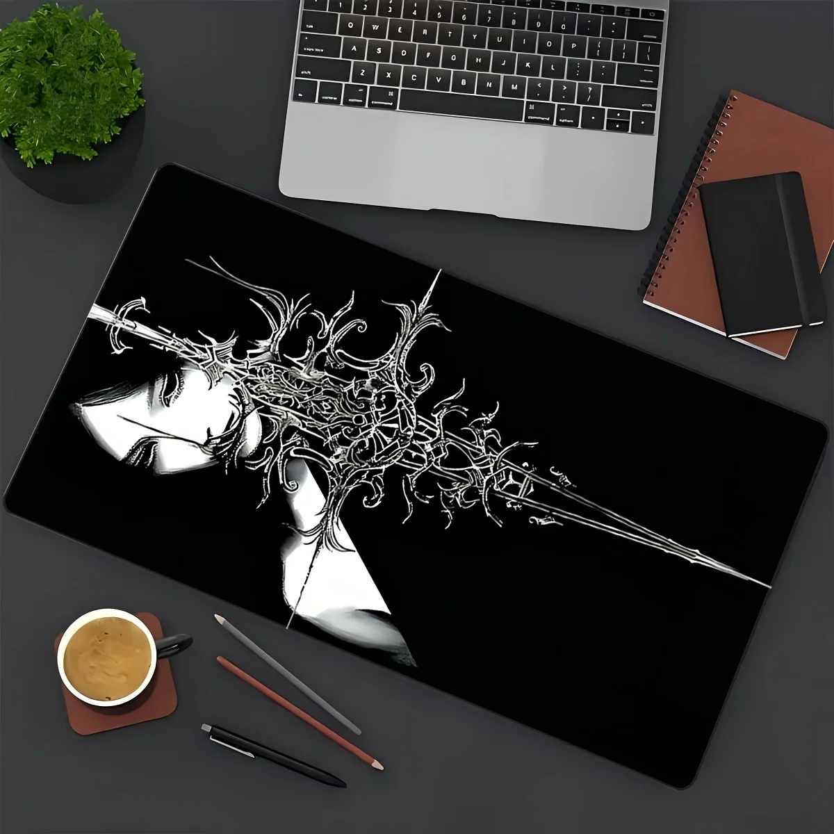 

Black Wind Sword Girl game mousepad is made of anti-slip rubber and is washable. It is suitable for working and gaming players