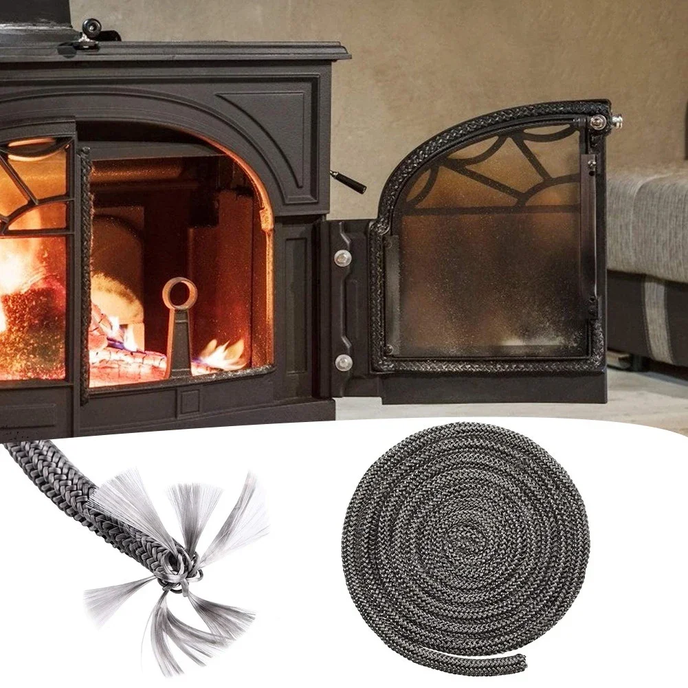 2.5M Stove Gasket Fireplace Sealing Rope Fiberglass Fireproof Wooden Cord Burner Door Gasket Chimneys Boiler Sealing Cord