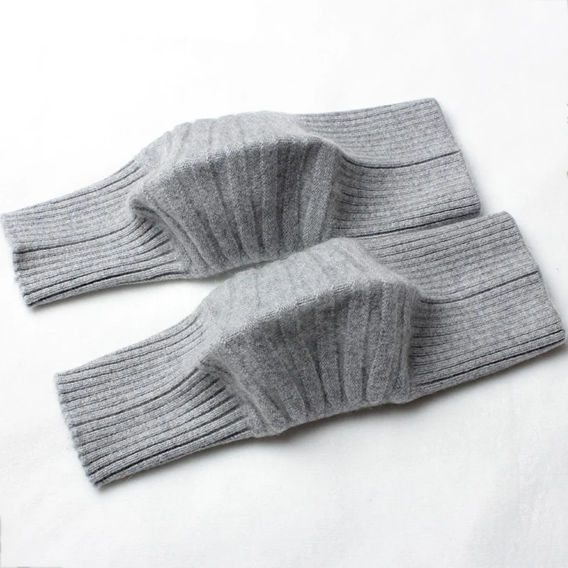Kasjmier kniewarmer Gebreide thermische 7-gauge verdikte beenwarmers