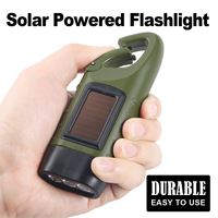 Portable Hand Crank Dynamo Rechargeable Flashlight Torch Led Light Camping Lights Solar Powered Lighting Work Outdoor Waterproof