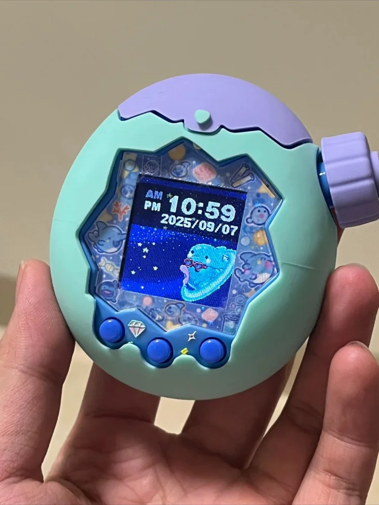 BUBBLELOGUS Coque de protection à bulles pour Tamagotchi Paradise, coque en silicone TPU souple avec façade holographique, capuchon de cadran zoom en forme de fleur et ensemble de breloques