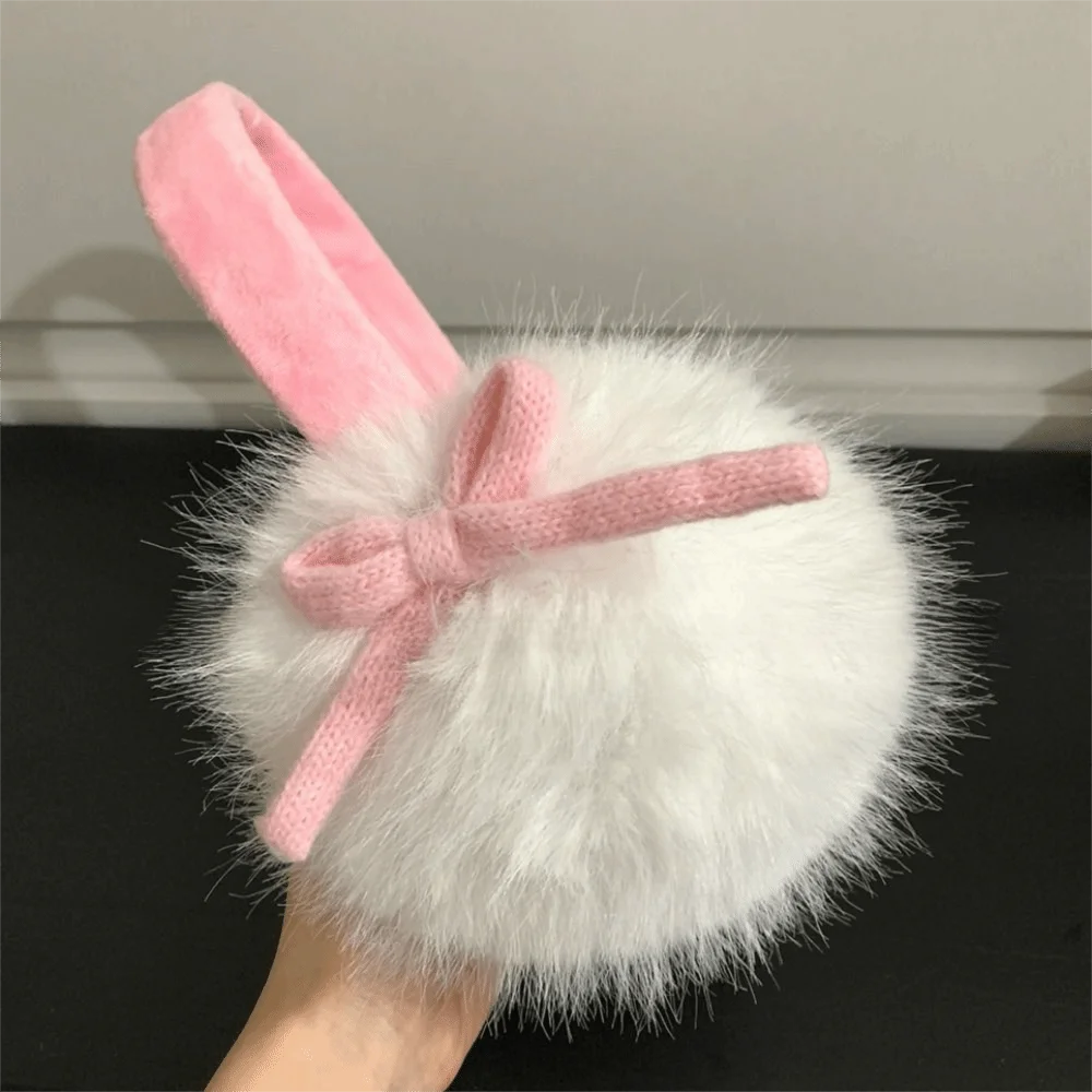 الشتاء الدافئة لينة غطاء للأذنين سميكة سدادات حماية الأذن الأذن أدفأ التجمد Bowknot فو الفراء الأذن يفشل للنساء الرجال في الهواء الطلق #2