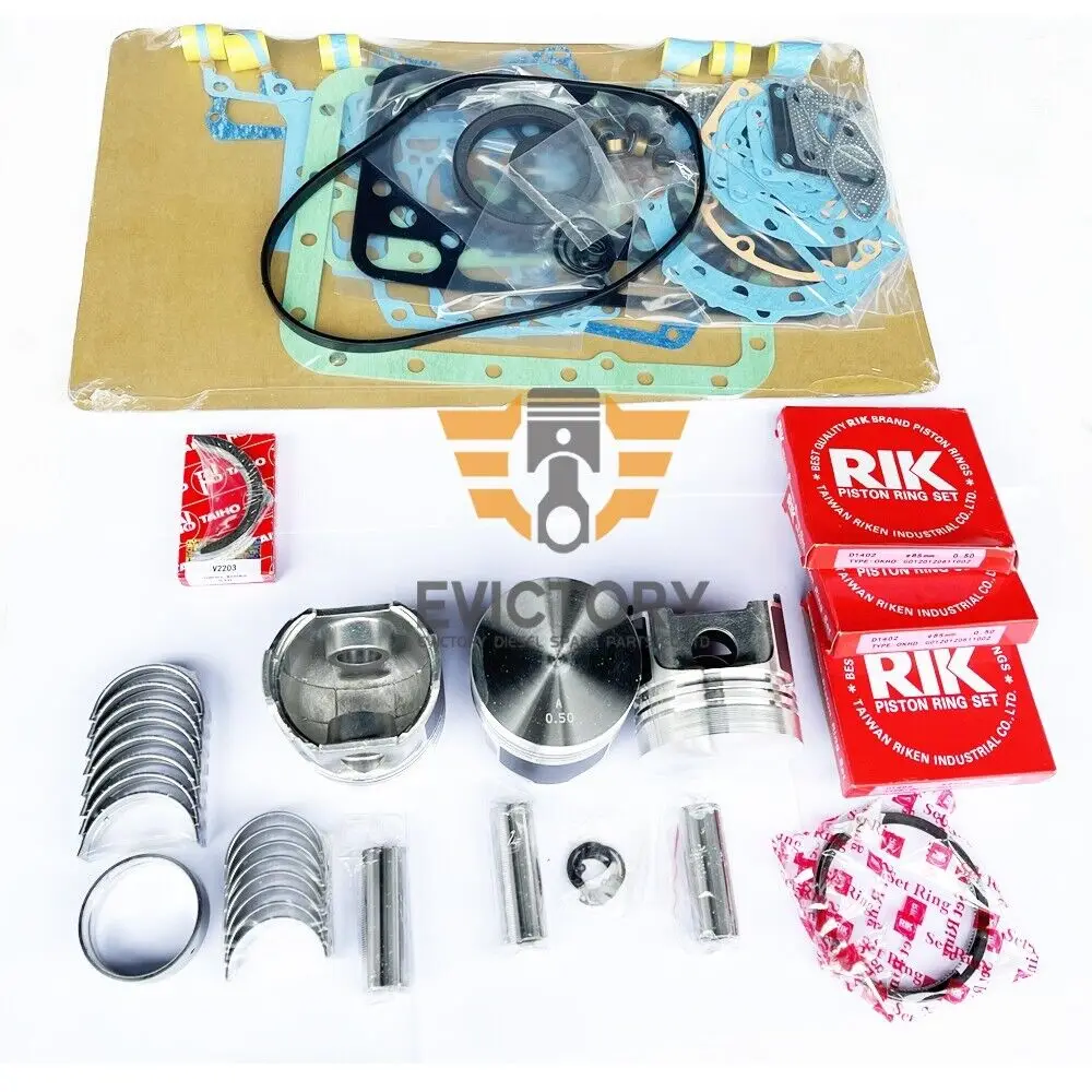 For kubota D1402 rebuild kit overhauling gasket bearing valve guide piston +ring