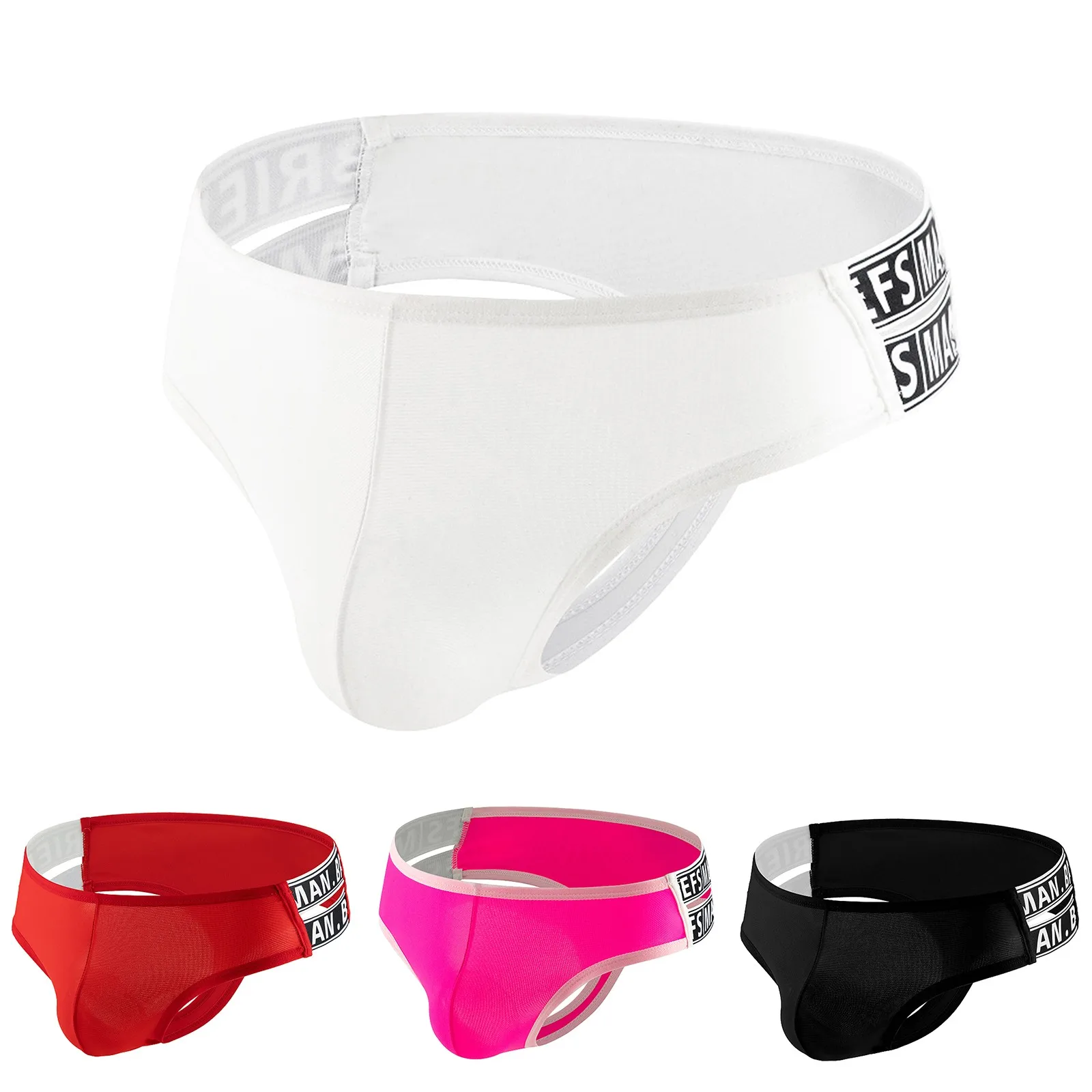 الرجال بلون رقيقة جدا بيكيني سراويل شفافة منخفضة الخصر U محدب الحقيبة الملابس الداخلية عالية مرونة تنفس ملخصات #1