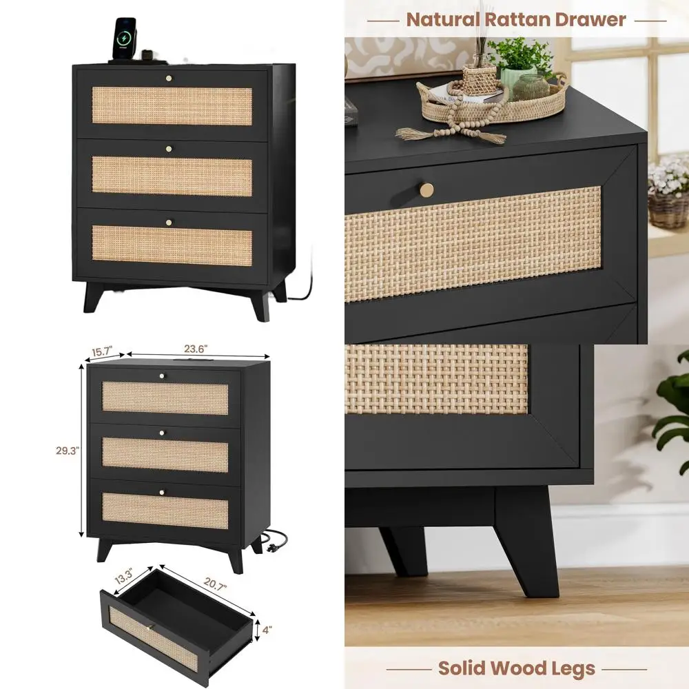 Rattan Drawer Unit …