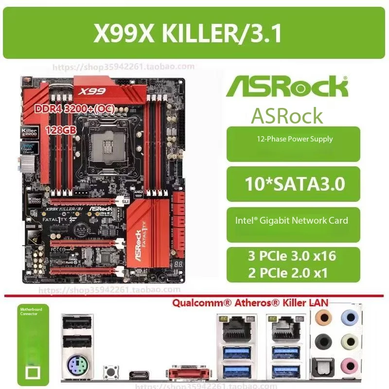 

Материнская плата ASRock Player Supreme X99X X9 9M Killer / 3.1 Killer Edition X99 TAICHI Tai Chi MATX