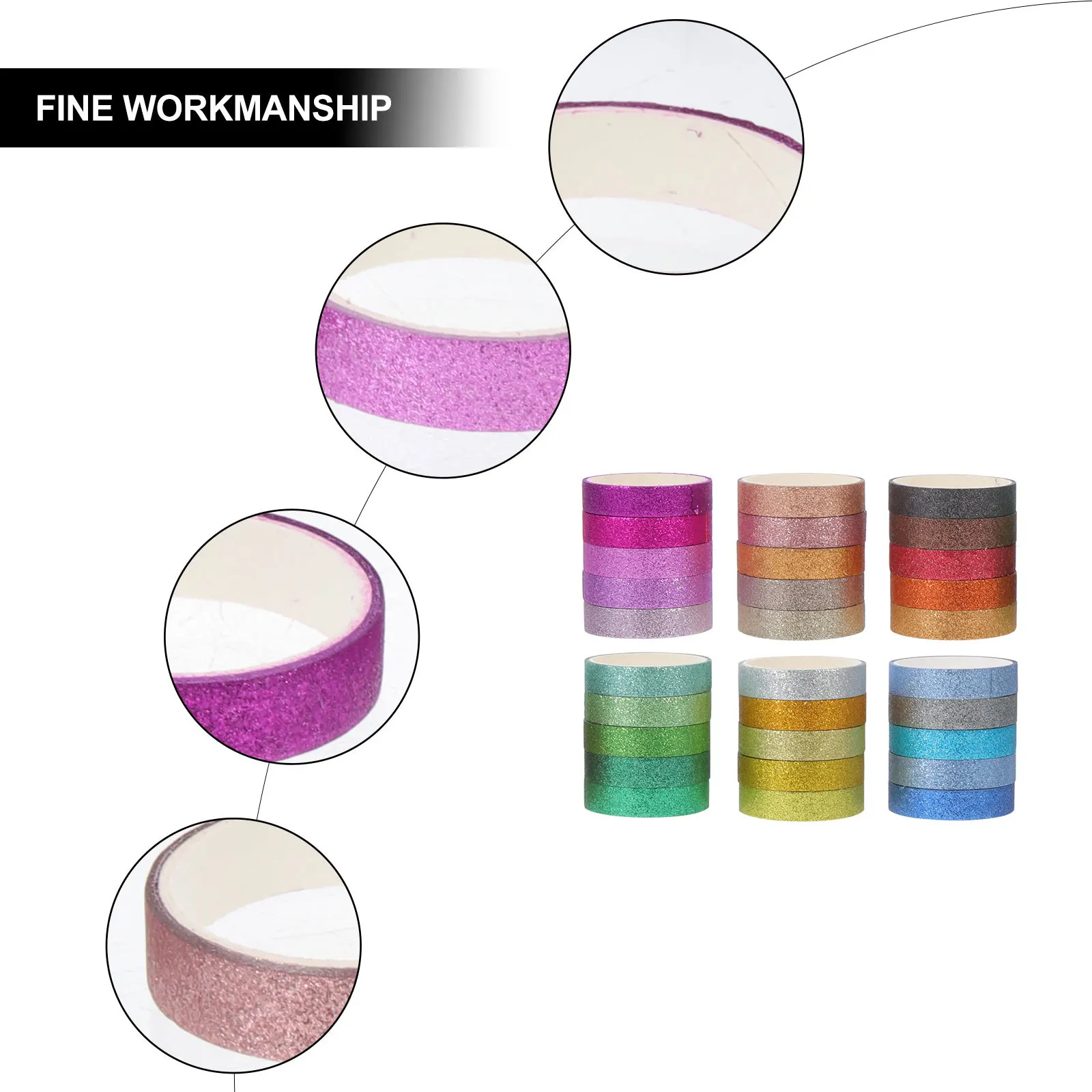 30 لفات بريق ورقة اشي الشريط لتقوم بها بنفسك سكرابوكينغ شريط مزخرف لاصق قابل لإعادة تحديد المواقع للمخططين المجلات هدية التفاف